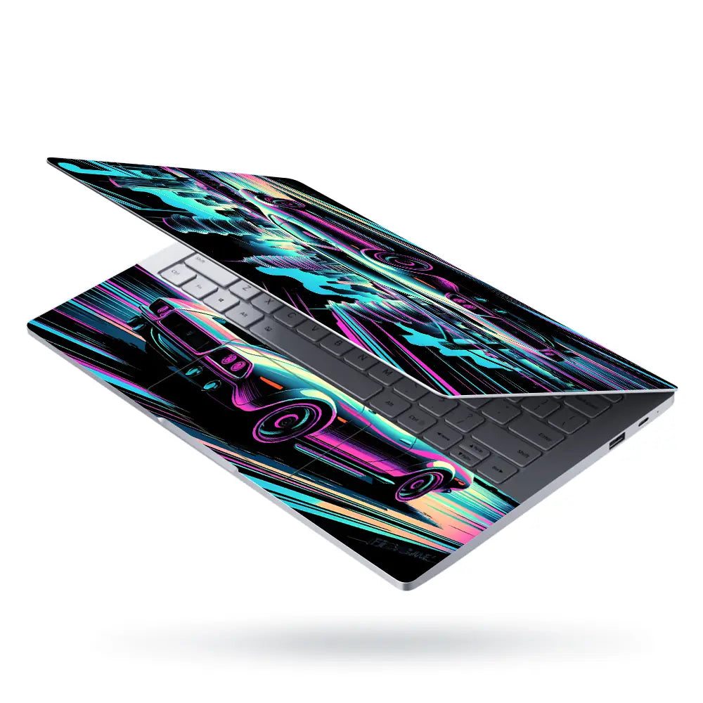 Neon Muscle Car Laptop Skin - View 3