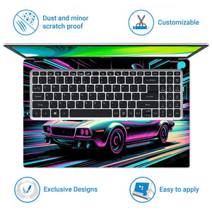 Neon Muscle Car Laptop Skin - View 5
