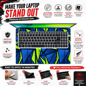 Neon Shard Geometry Laptop Skin - View 5
