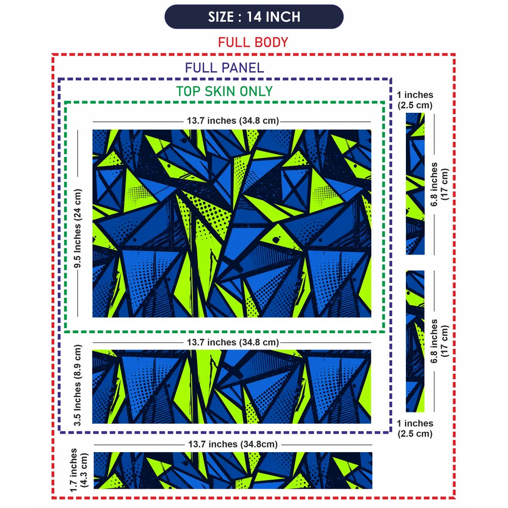 Neon Shard Geometry Laptop Skin - View 7