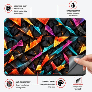 Neon Shard Triangle Mosaic Laptop Skin - View 4