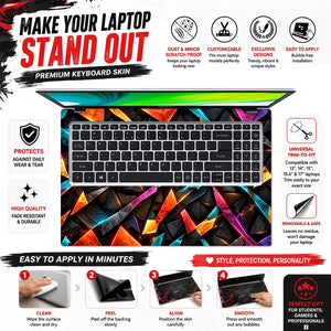 Neon Shard Triangle Mosaic Laptop Skin - View 5