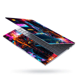 Neon Supercar Chase Laptop Skin - View 3