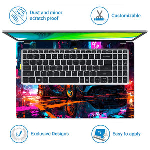 Neon Supercar Chase Laptop Skin - View 5