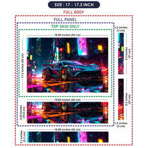 Neon Supercar Chase Laptop Skin - View 9