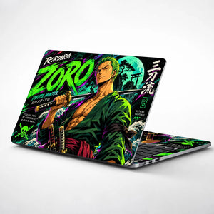 Neon Zoro Three Sword Style Laptop Skin - View 1