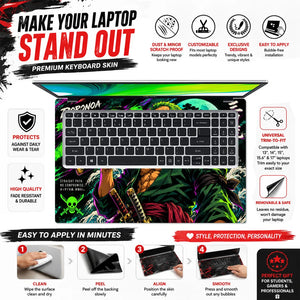 Neon Zoro Three Sword Style Laptop Skin - View 5
