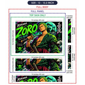 Neon Zoro Three Sword Style Laptop Skin - View 6