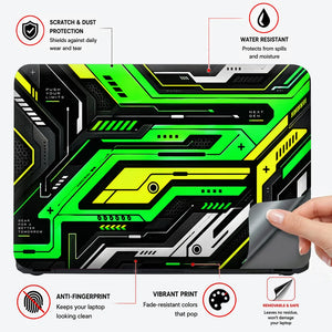 Next Gen Green Circuit Laptop Skin - View 4
