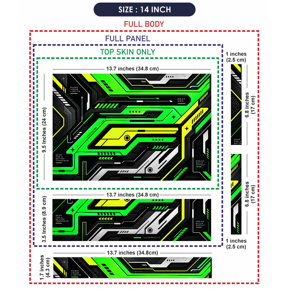 Next Gen Green Circuit Laptop Skin - View 7