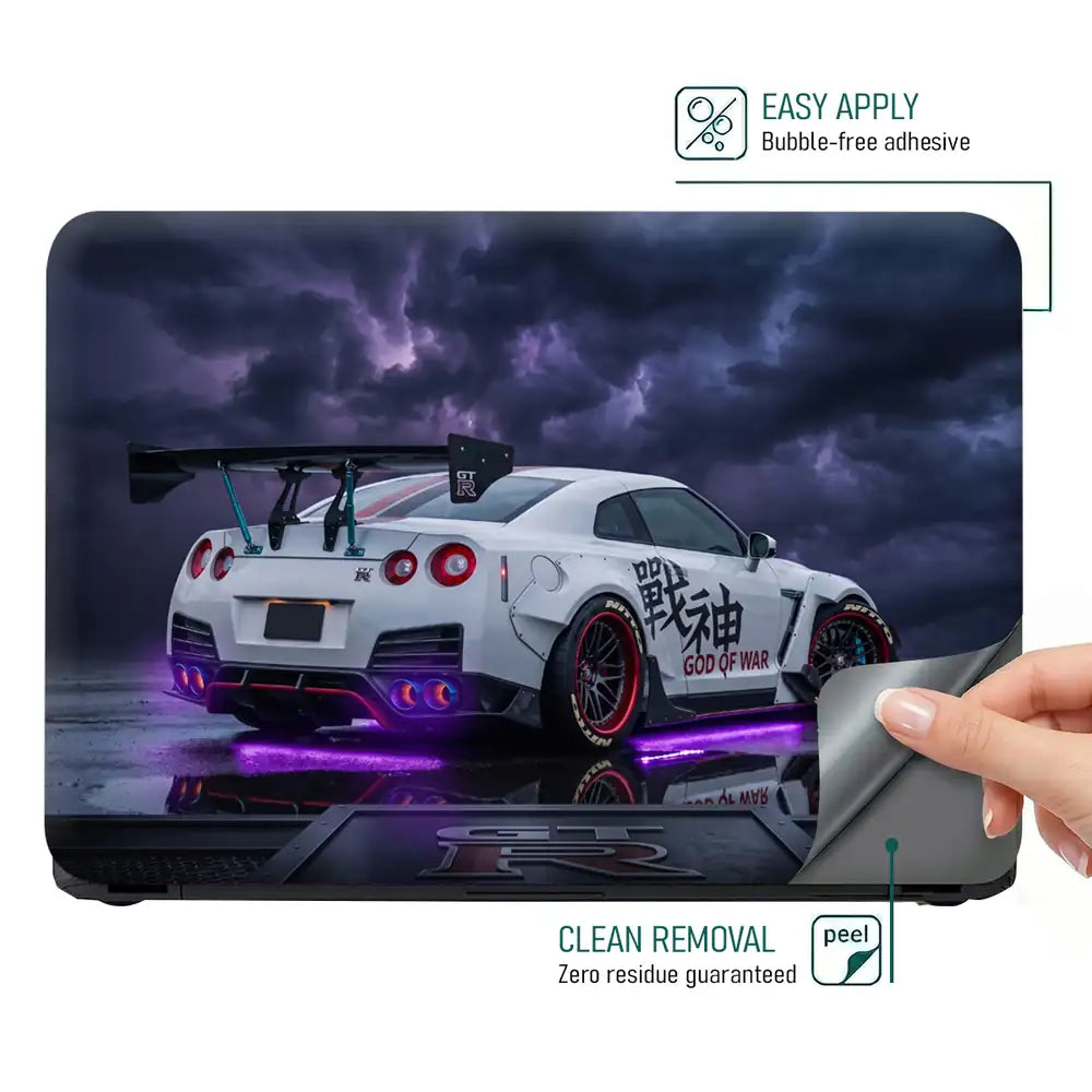 Nissan GTR God Of War Storm Laptop Skin - View 4