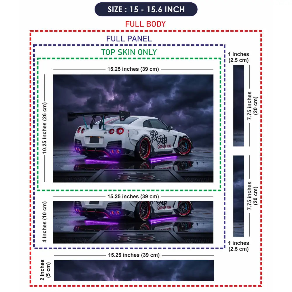 Nissan GTR God Of War Storm Laptop Skin - View 8