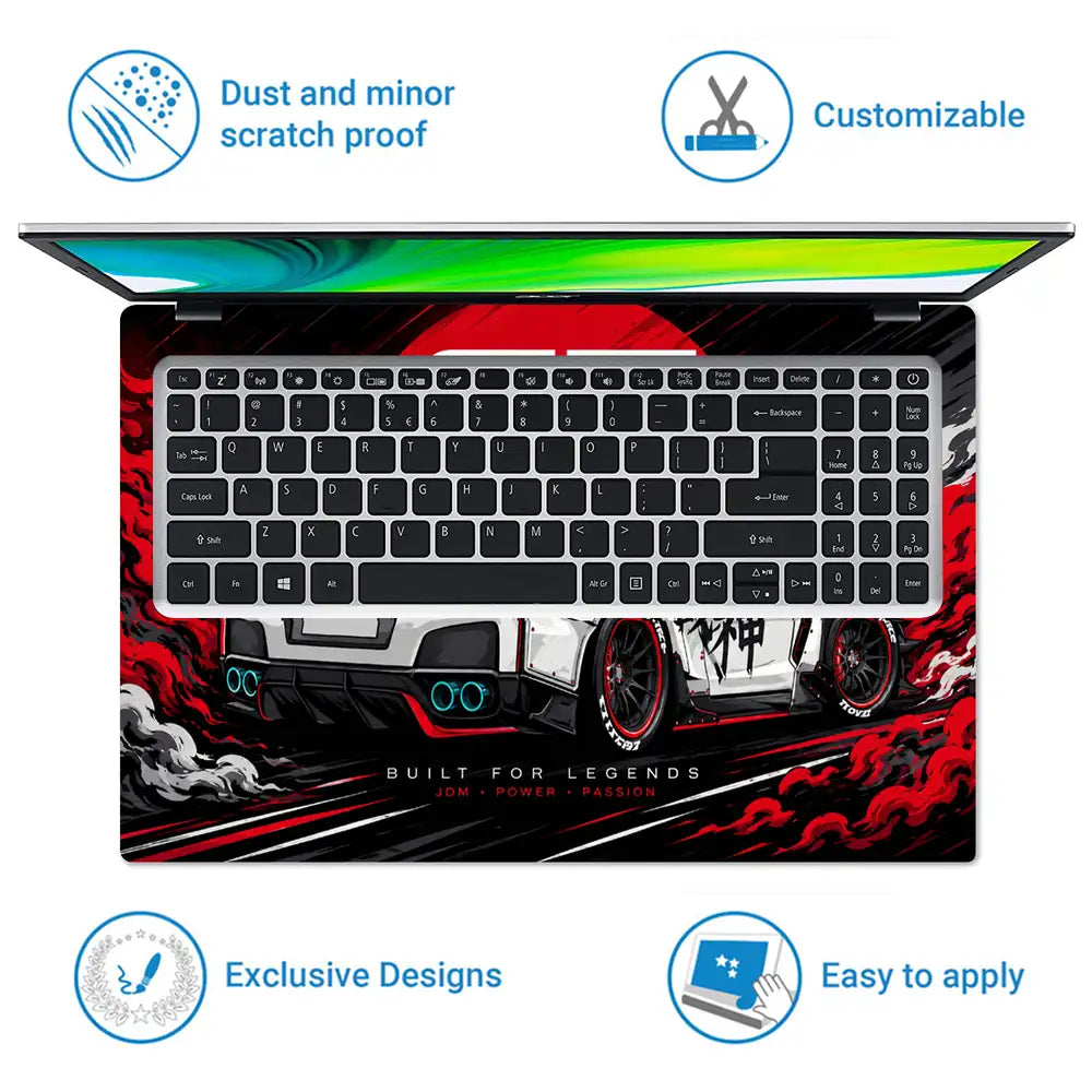 Nissan GTR JDM Built For Legends Laptop Skin - View 5