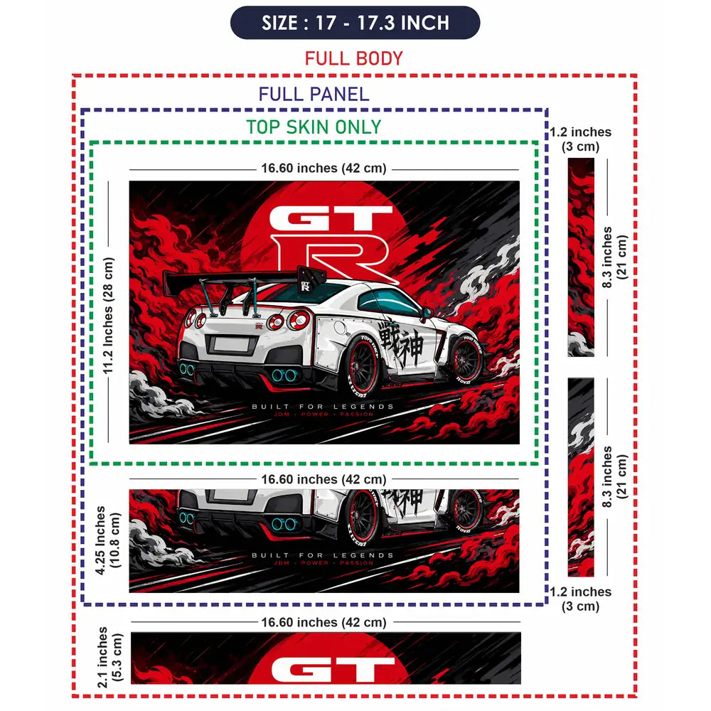 Nissan GTR JDM Built For Legends Laptop Skin - View 9