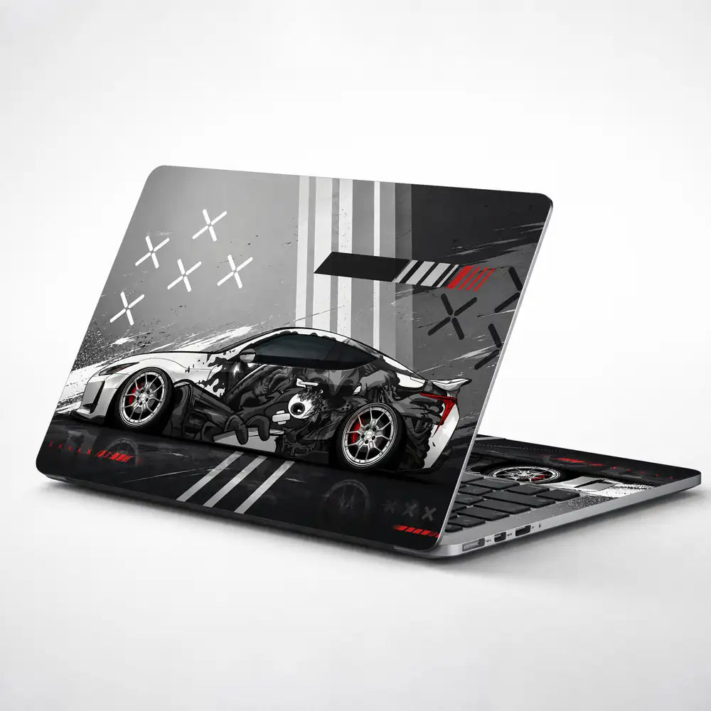 Nissan GTR Manga Art Wrap Laptop Skin - View 1