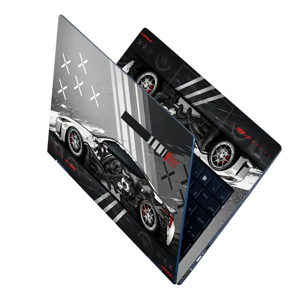 Nissan GTR Manga Art Wrap Laptop Skin - View 2