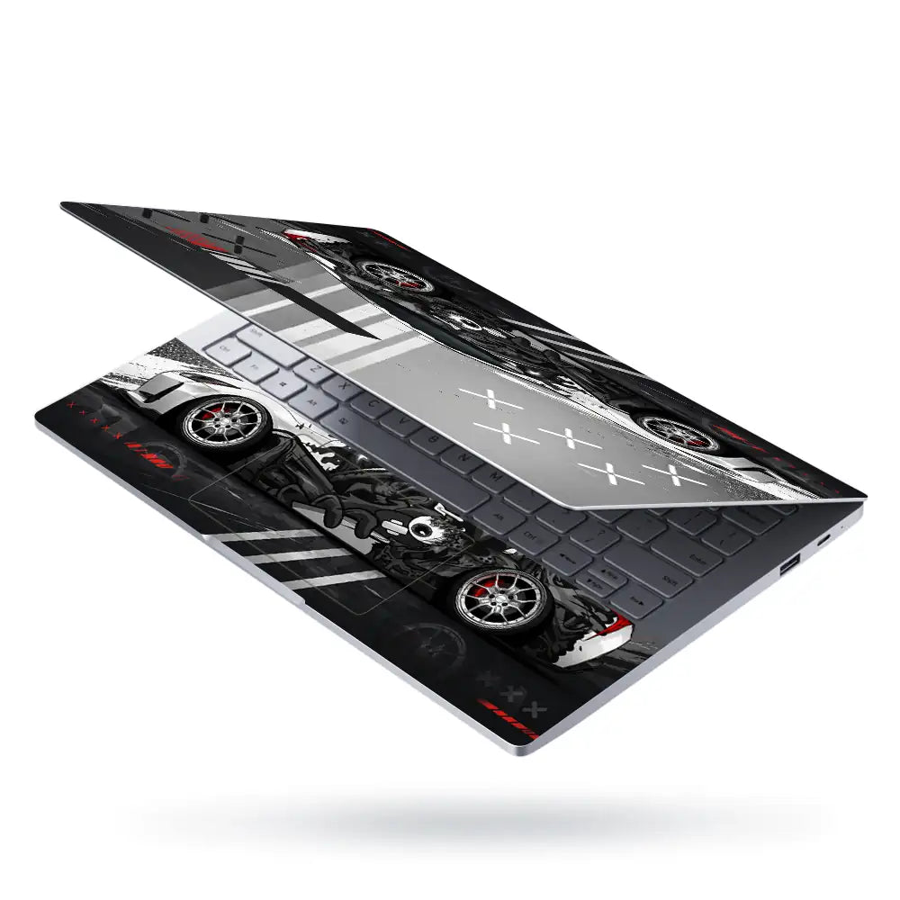 Nissan GTR Manga Art Wrap Laptop Skin - View 3