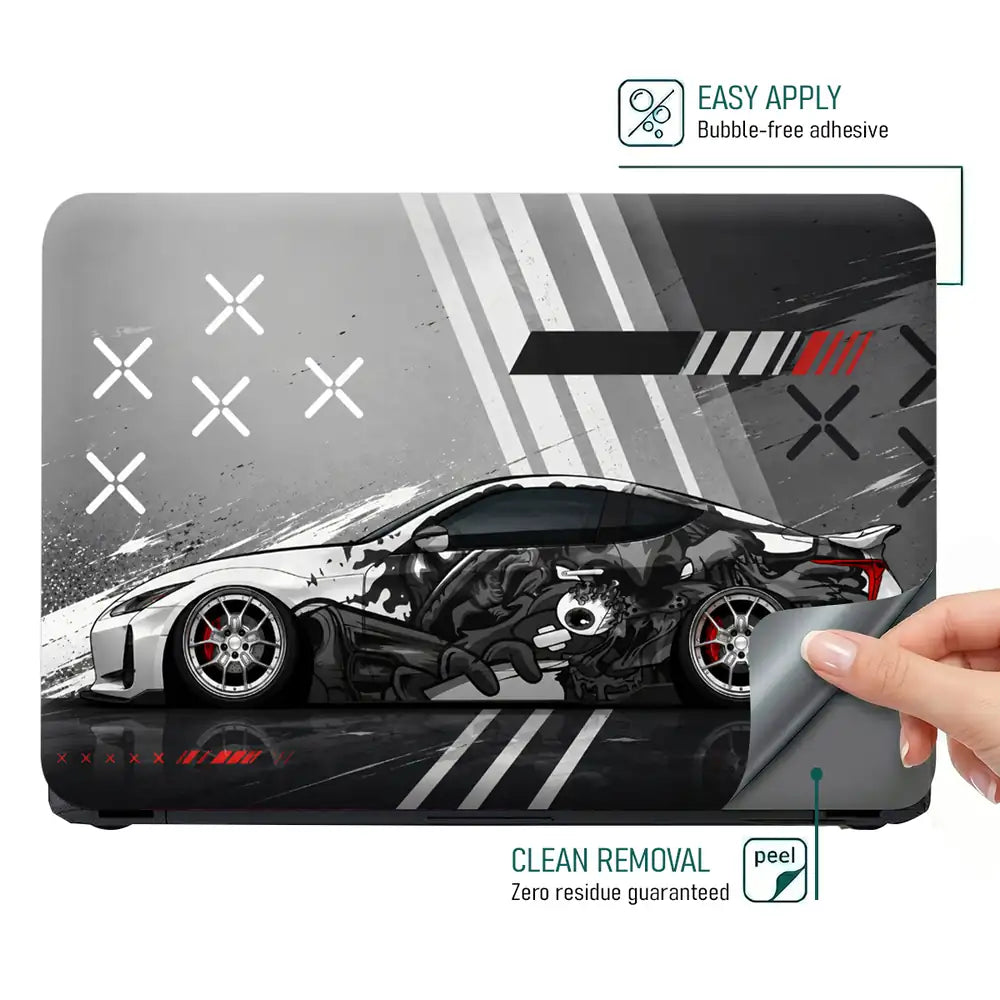 Nissan GTR Manga Art Wrap Laptop Skin - View 4