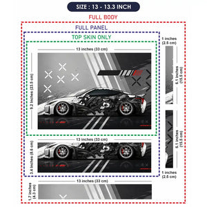 Nissan GTR Manga Art Wrap Laptop Skin - View 6
