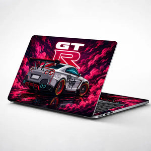 Nissan GTR Pink Cloud Neon Laptop Skin - View 1