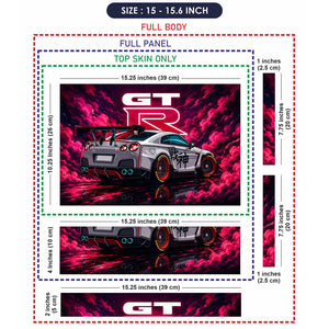 Nissan GTR Pink Cloud Neon Laptop Skin - View 8