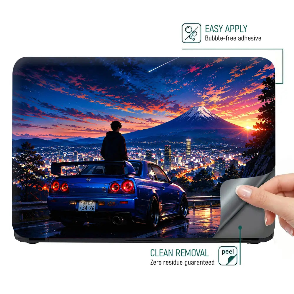 Nissan GTR R34 Mount Fuji Laptop Skin - View 4
