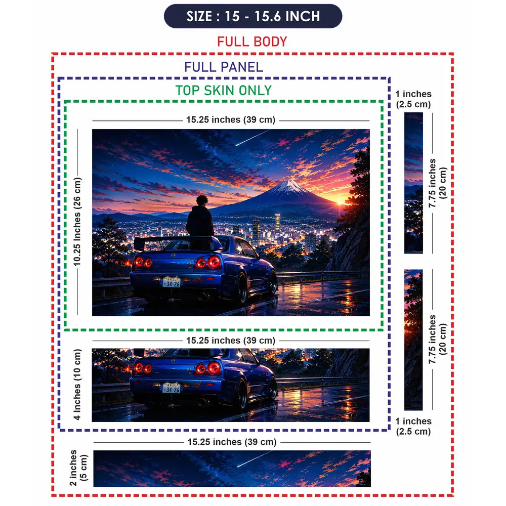 Nissan GTR R34 Mount Fuji Laptop Skin - View 8