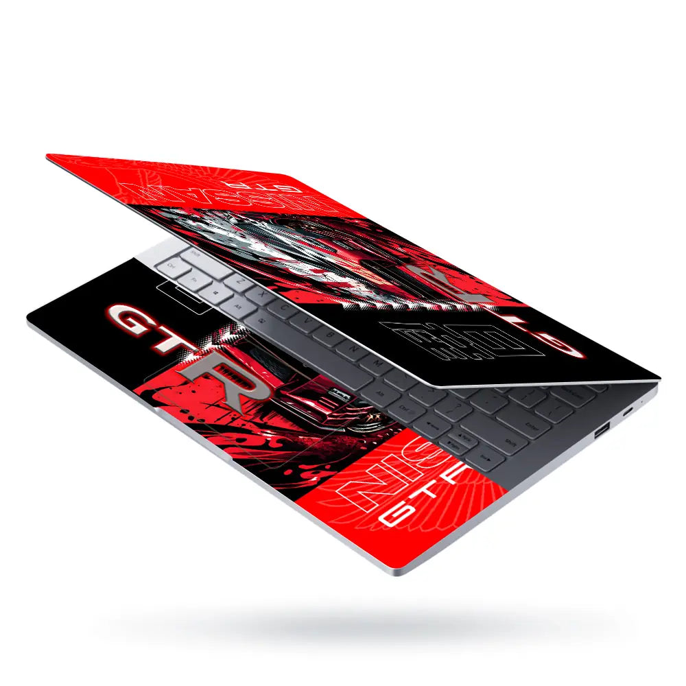 Nissan GTR Red Black Laptop Skin - View 3