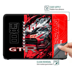 Nissan GTR Red Black Laptop Skin - View 4