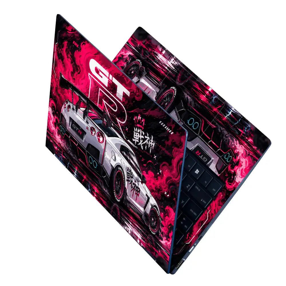 Nissan GTR Senshin Pink Neon Laptop Skin - View 2