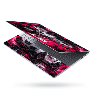 Nissan GTR Senshin Pink Neon Laptop Skin - View 3