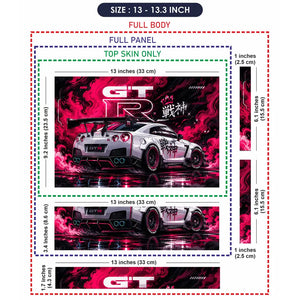 Nissan GTR Senshin Pink Neon Laptop Skin - View 6