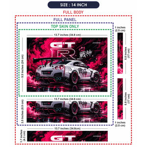 Nissan GTR Senshin Pink Neon Laptop Skin - View 7