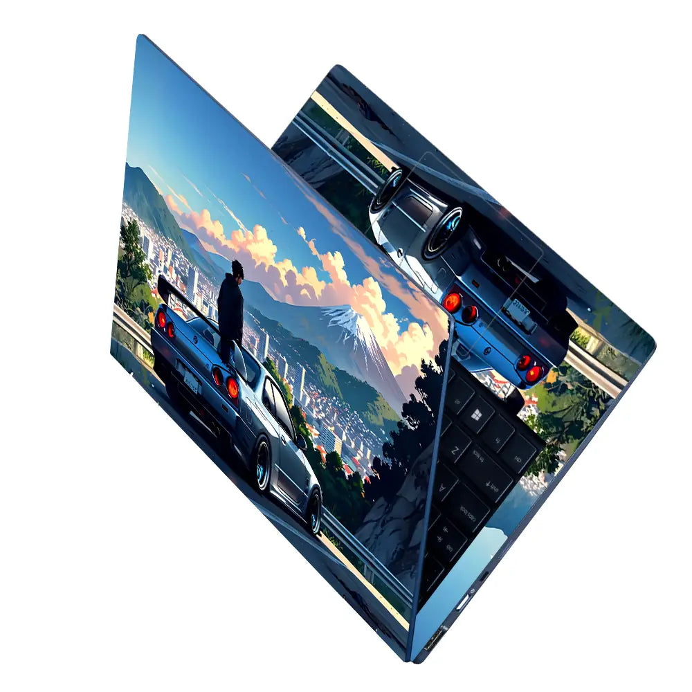 Nissan R34 Skyline Mt Fuji Laptop Skin - View 2