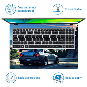 Nissan R34 Skyline Mt Fuji Laptop Skin - View 5