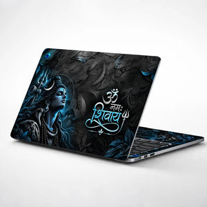 Om Namah Shivaya Ice Blue Laptop Skin - View 1
