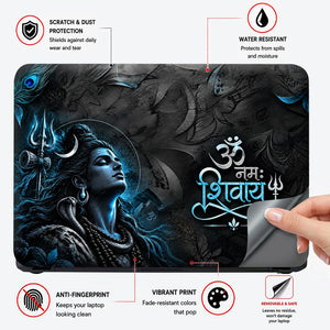 Om Namah Shivaya Ice Blue Laptop Skin - View 4