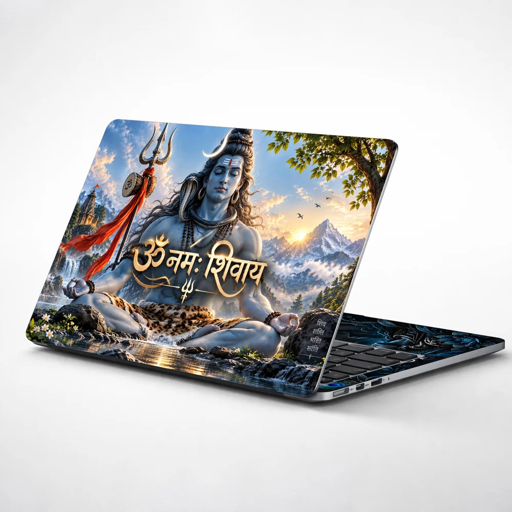 Om Namah Shivaya Meditation Laptop Skin - View 1