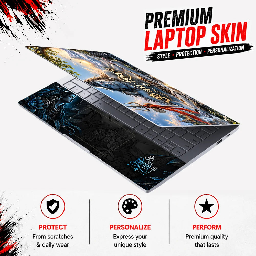 Om Namah Shivaya Meditation Laptop Skin - View 3