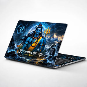 Om Namaha Shivaya Gold Trishul Laptop Skin - View 1