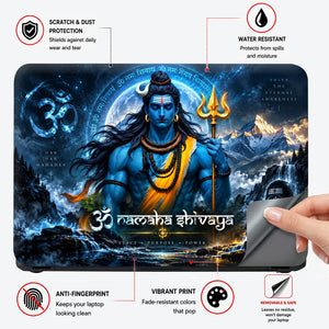 Om Namaha Shivaya Gold Trishul Laptop Skin - View 4
