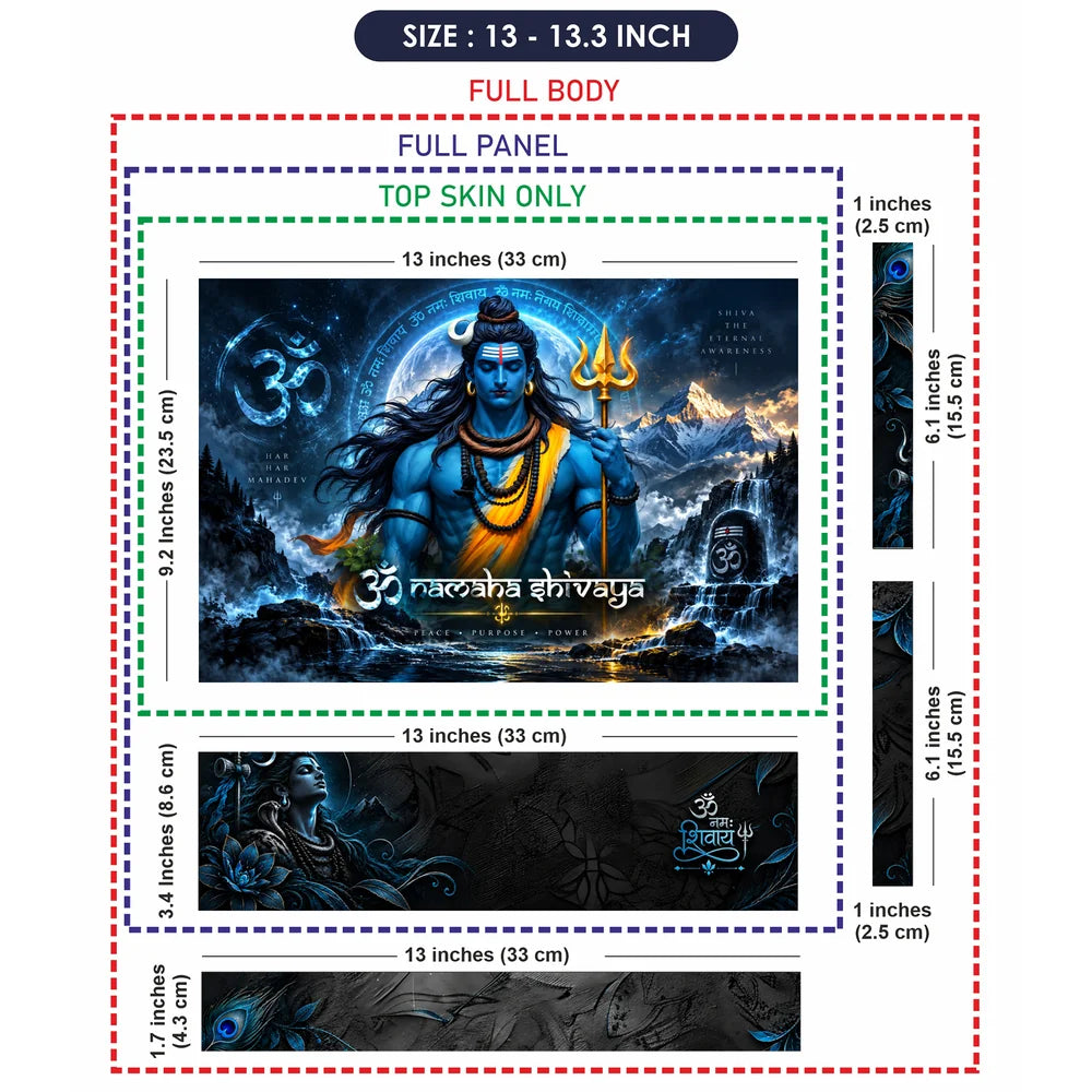 Om Namaha Shivaya Gold Trishul Laptop Skin - View 6