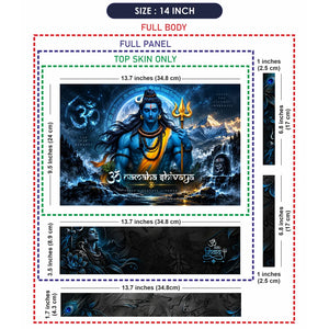 Om Namaha Shivaya Gold Trishul Laptop Skin - View 7