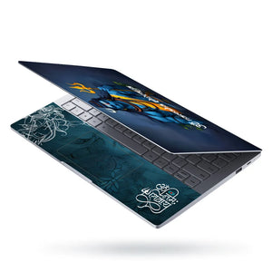 Om Namaha Shivaya Lord Shiva Trishul Blue Dark Background Laptop Skin - View 3