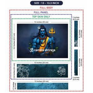 Om Namaha Shivaya Lord Shiva Trishul Blue Dark Background Laptop Skin - View 6