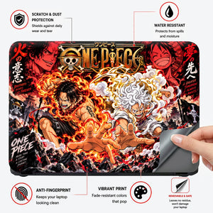 One Piece Ace And Luffy Brothers Laptop Skin - View 4
