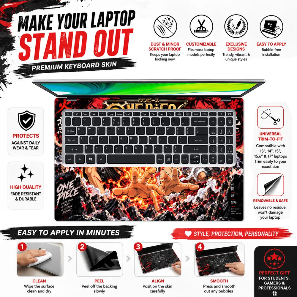 One Piece Ace And Luffy Brothers Laptop Skin - View 5