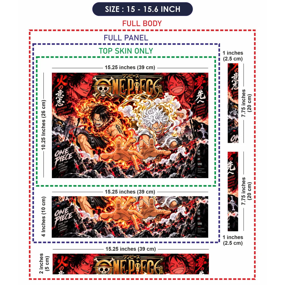 One Piece Ace And Luffy Brothers Laptop Skin - View 8