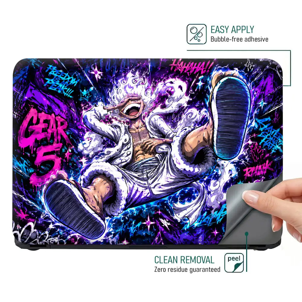 One Piece Luffy Gear 5 Graffiti Laptop Skin - View 4