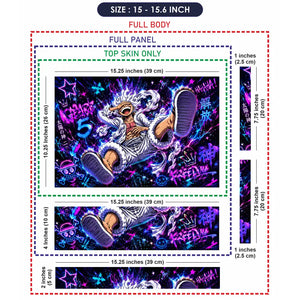 One Piece Luffy Gear 5 Neon Laptop Skin - View 8